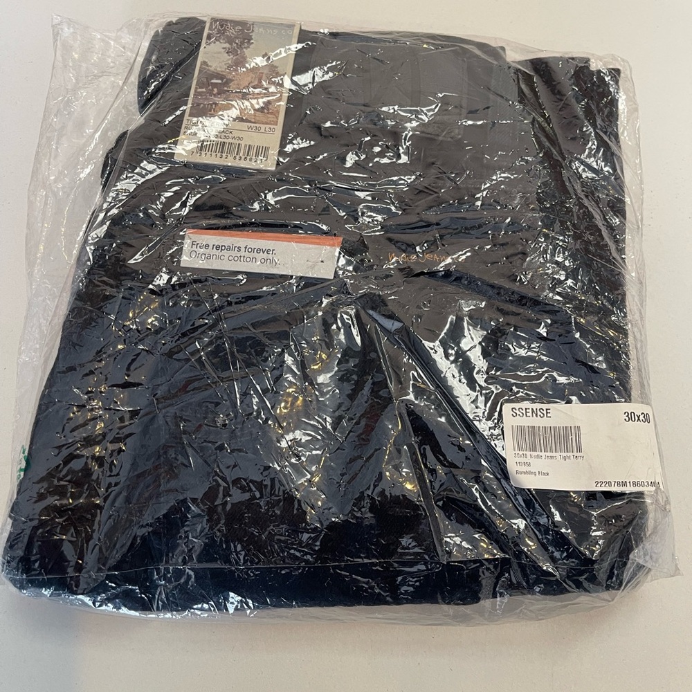 Nudie Jeans Tight Terry Rumbling Black 30x30 - Picture 8 of 9